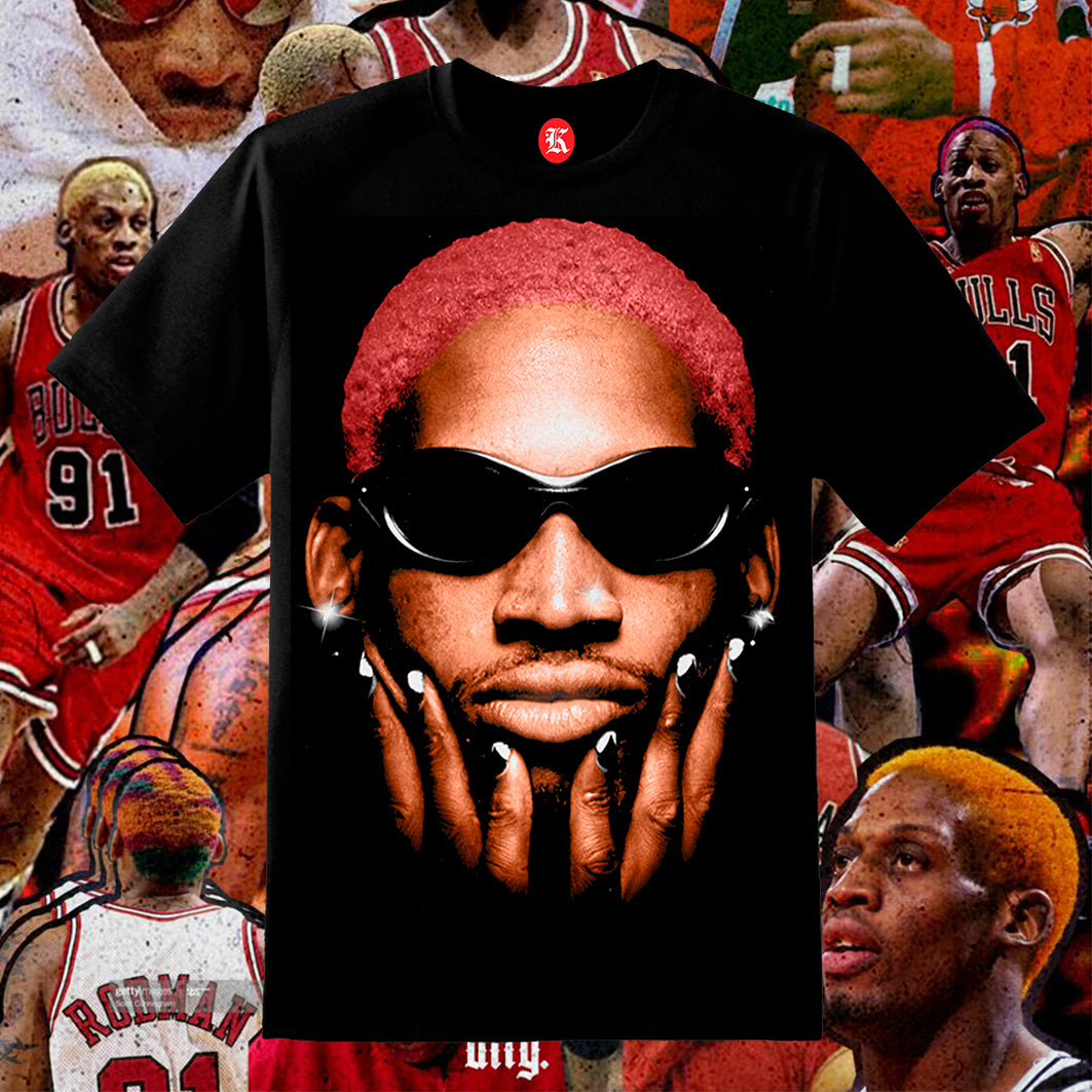 DENNIS RODMAN FACE BLACK TEE