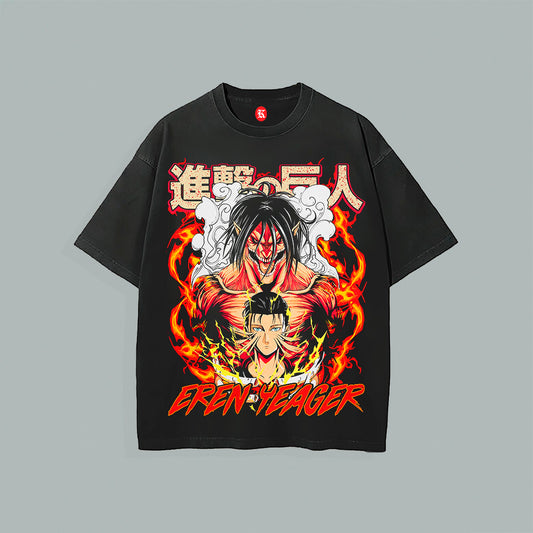 ATTACK ON TITAN: EREN YEAGER BLACK TEE