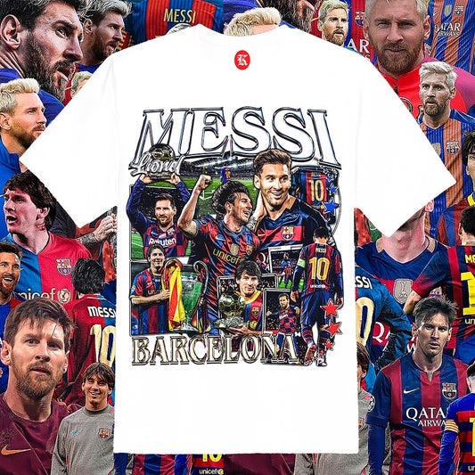 MESSI BARCELONA WHITE TEE