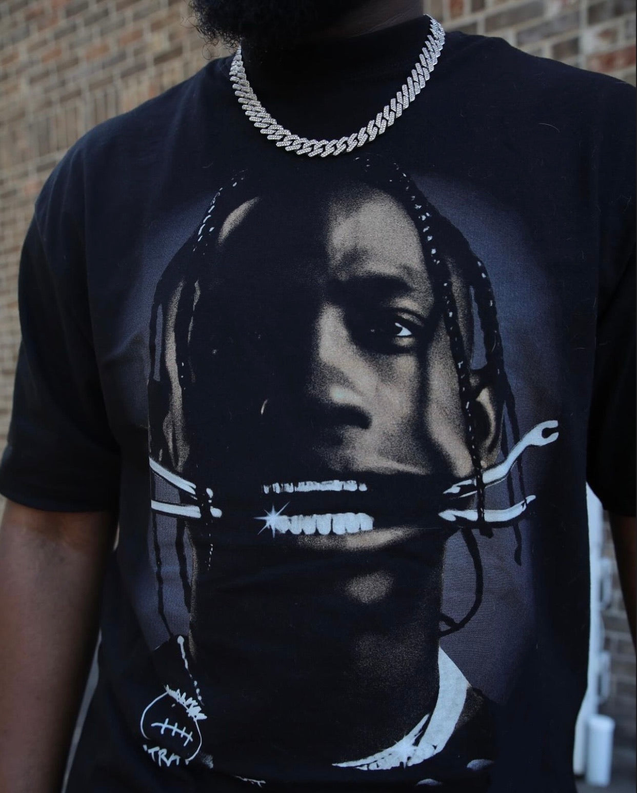 TRAVIS SCOTT FACE BLACK TEE