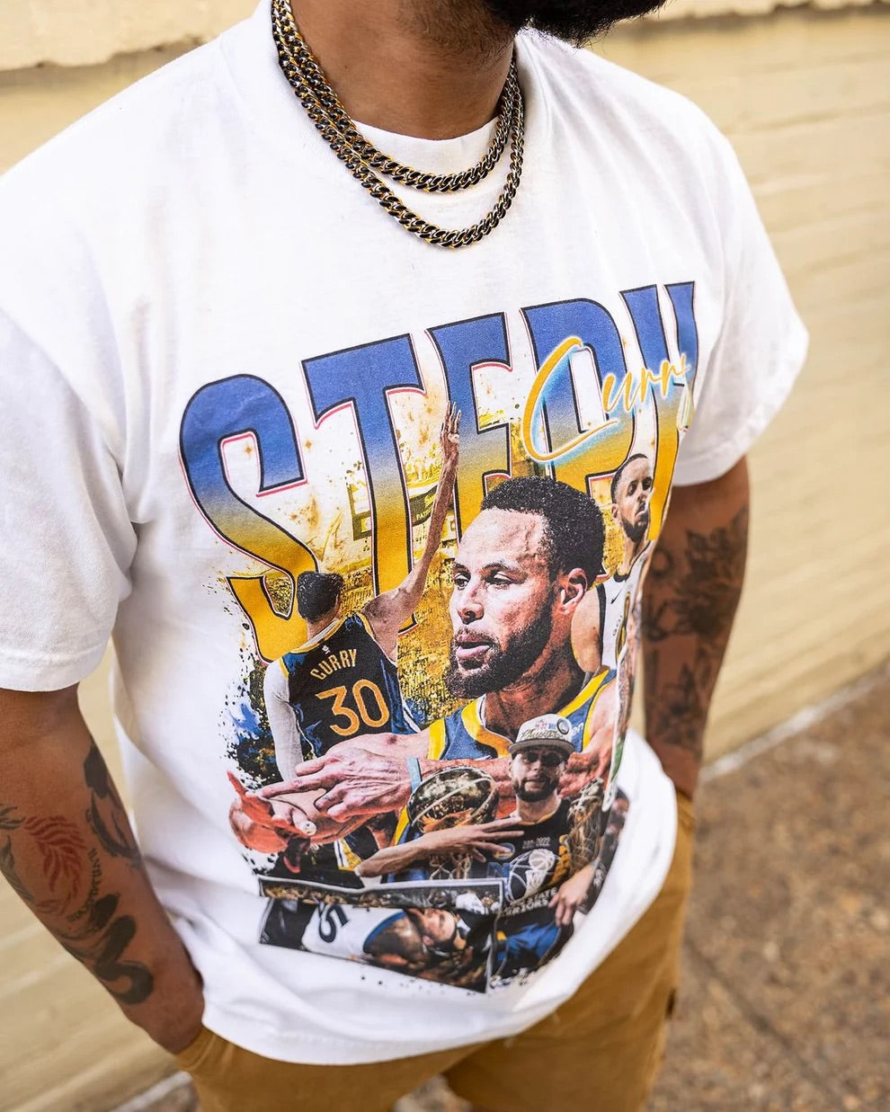 STEPH CURRY WHITE TEE