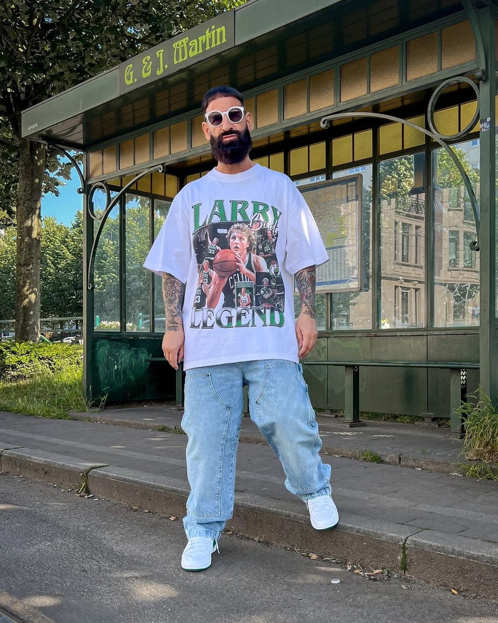 LARRY BIRD WHITE TEE
