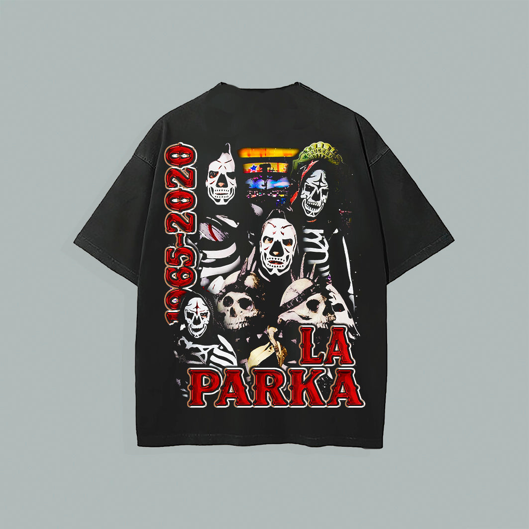 LA PARKA DOUBLE SIDED BLACK TEE