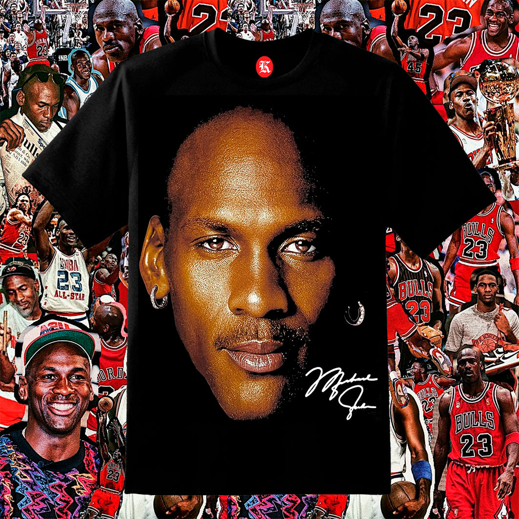 MICHAEL JORDAN FACE BLACK TEE
