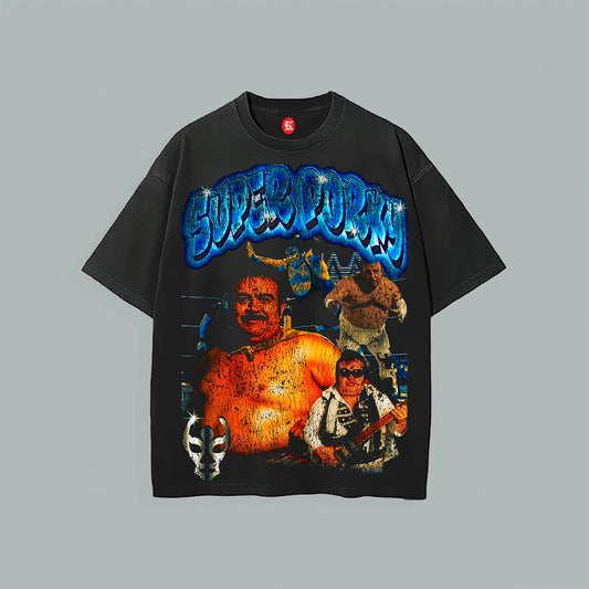SUPER PORKY BLACK TEE