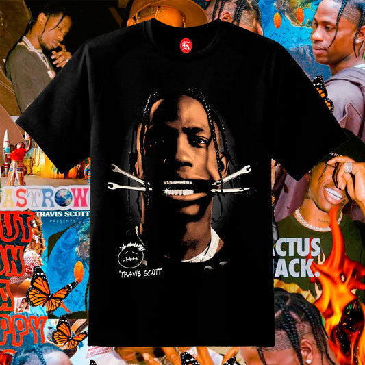 TRAVIS SCOTT FACE BLACK TEE
