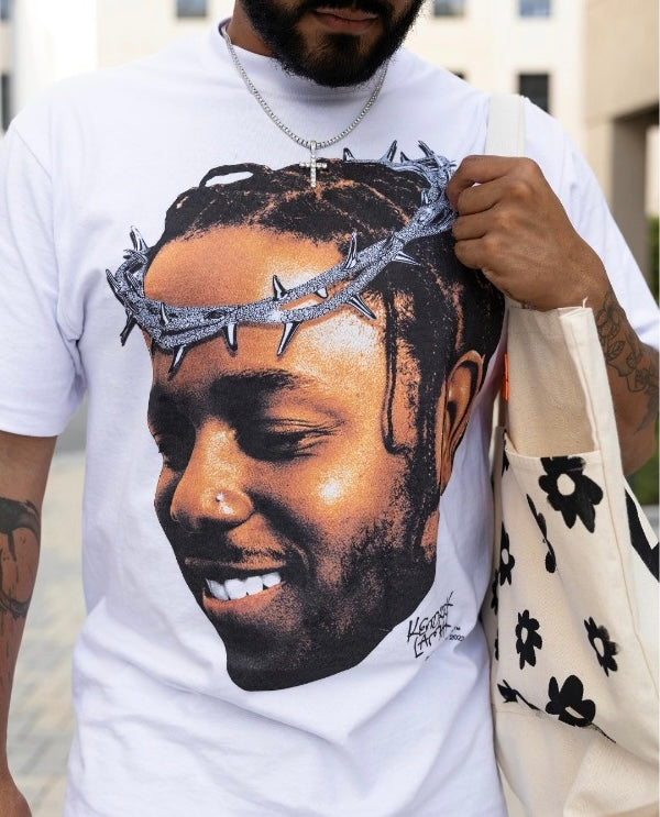 KENDRICK LAMAR FACE WHITE TEE