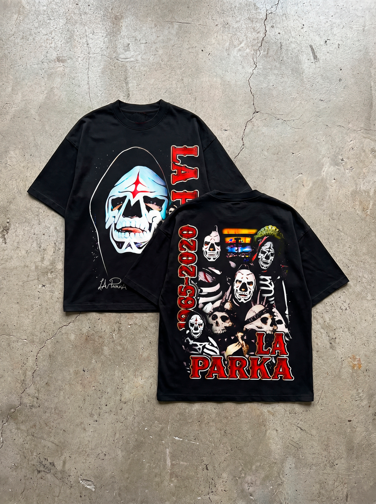 LA PARKA DOUBLE SIDED BLACK TEE